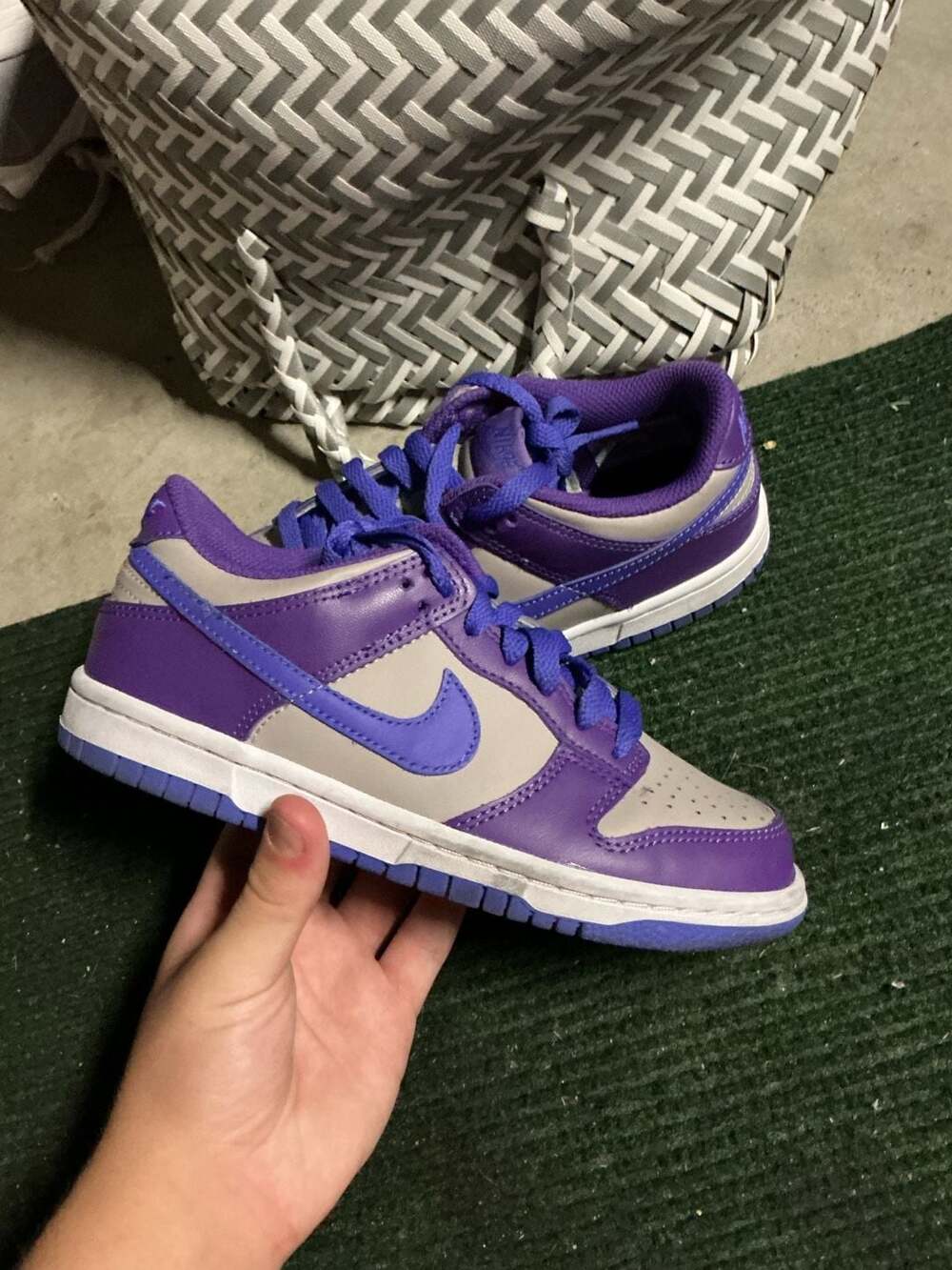 Nike Dunk Low Retro College Grey Persian Violet Size 5 Women or 3.5 Youth